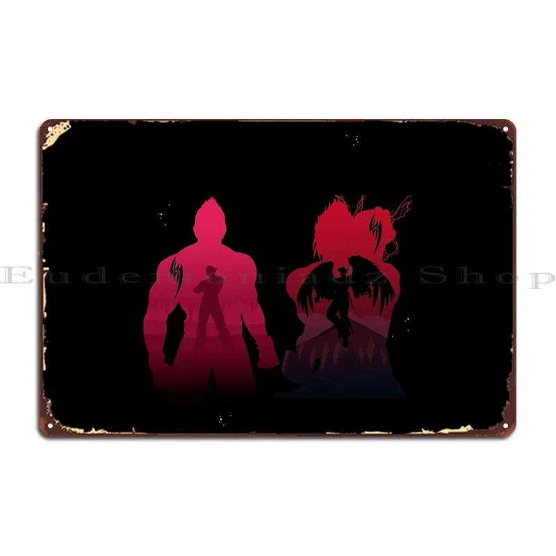 Tekken Characters Silhouette Metal Sign Wall Decor Wall Plaque Home Custom Kitchen Tin Sign Poster
