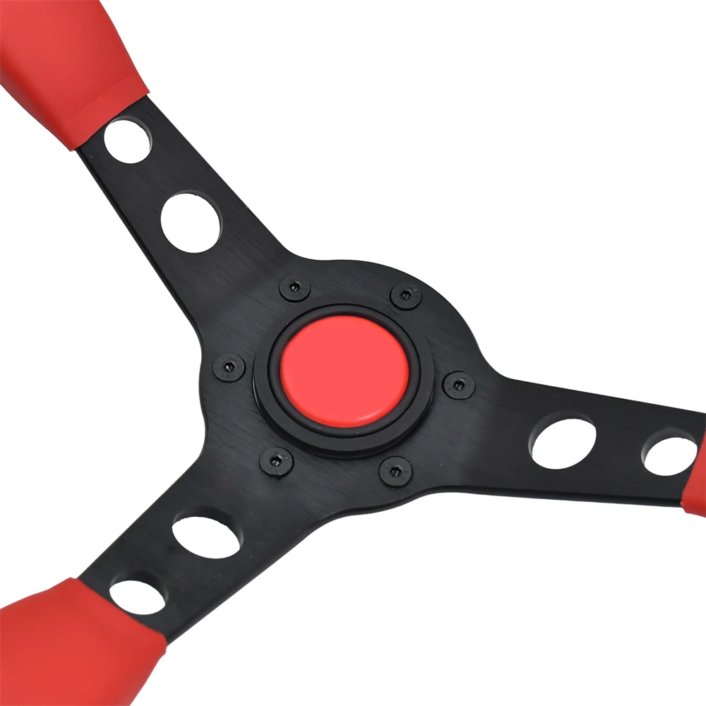 M Brand 330mm Universal Racing Steering wheels Deep Dish Leather Drifting Sport Steering Wheel With Multi-Color Connector 4