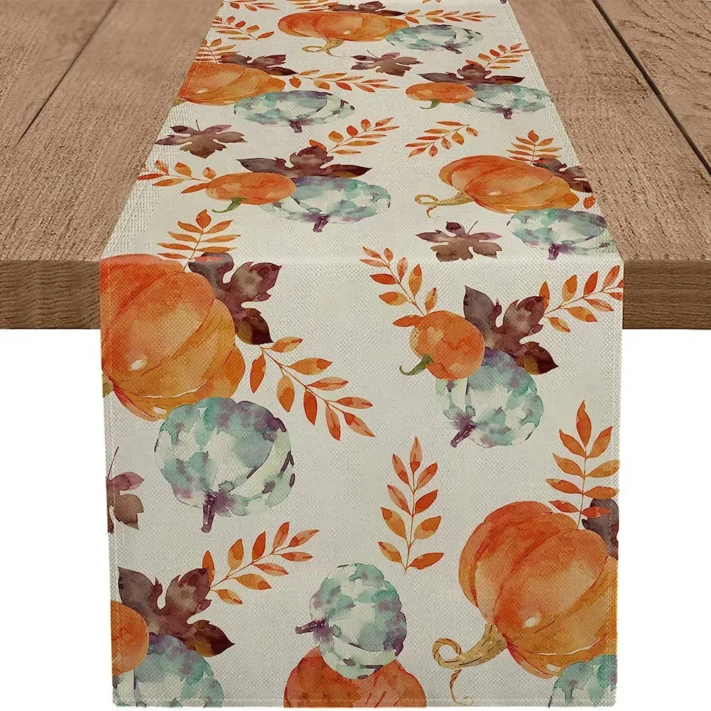 Halloween Table Runner For Autumn Home Pumpkin Bat Flag Cloth Tablecloth Room Halloween House Horror Party Scary Decor 2023