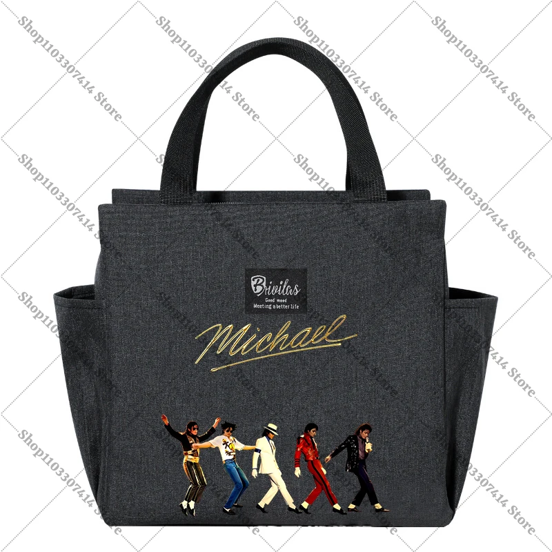 Adult Fashion Print Food Insulation Bag King of Pop MJ Accessories Michael Jackson Lunch Tote Casual Handbags Storage Pouch Gift view 4