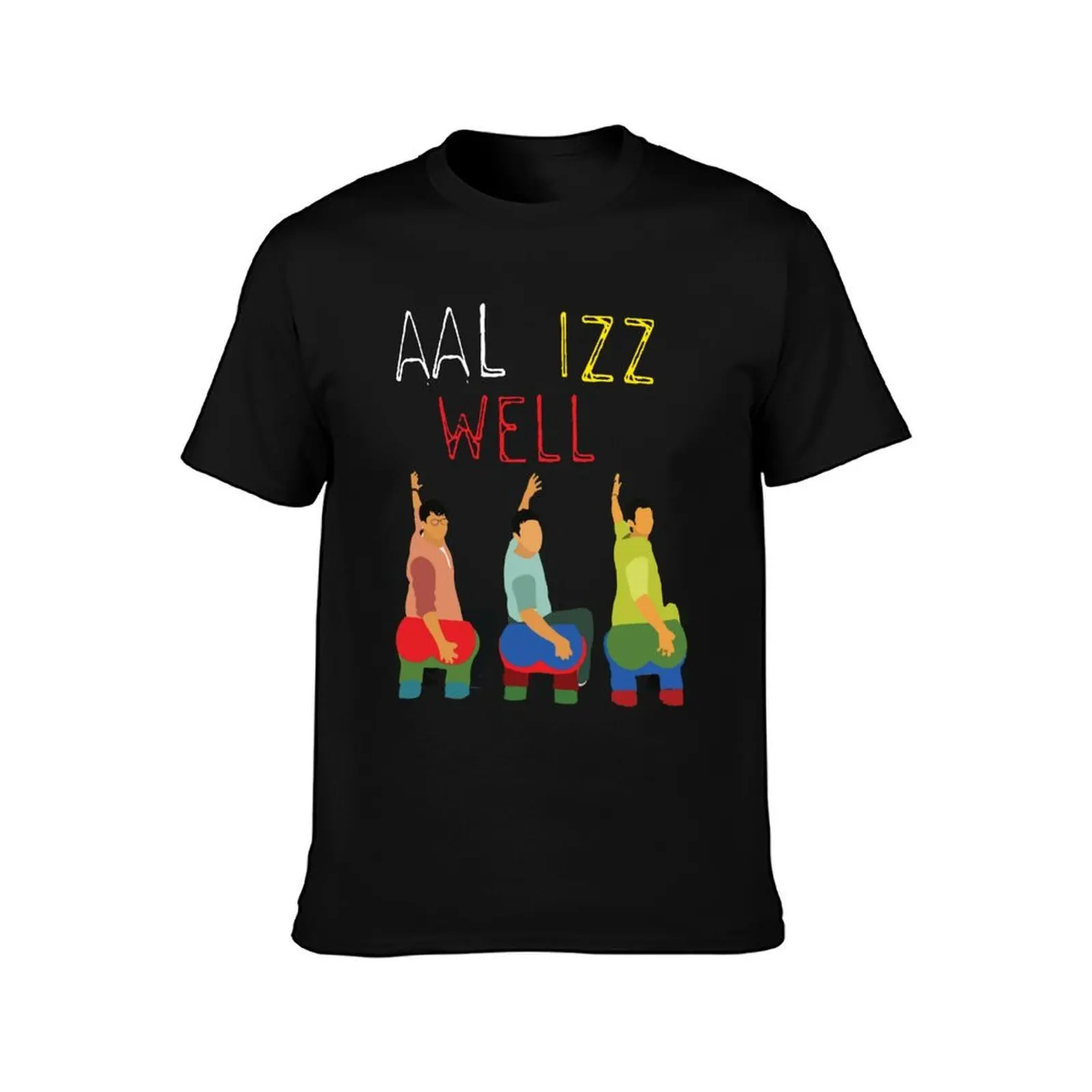 AAL IZZ WELL T-Shirt, Summer Casual Cotton Tee, Oversized Streetwear Tops, Vintage Graphic Print, Loose Fit Short Sleeve