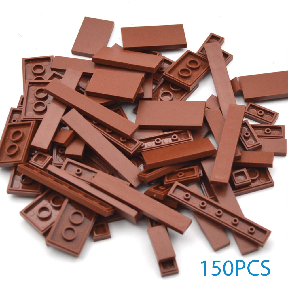 Blocs de construction lisses et fins, 150 pièces, bricolage, pièces de jouets multicolores, figurines en vrac, briques, carrelage, jouets éducatifs pour enfants, cadeau