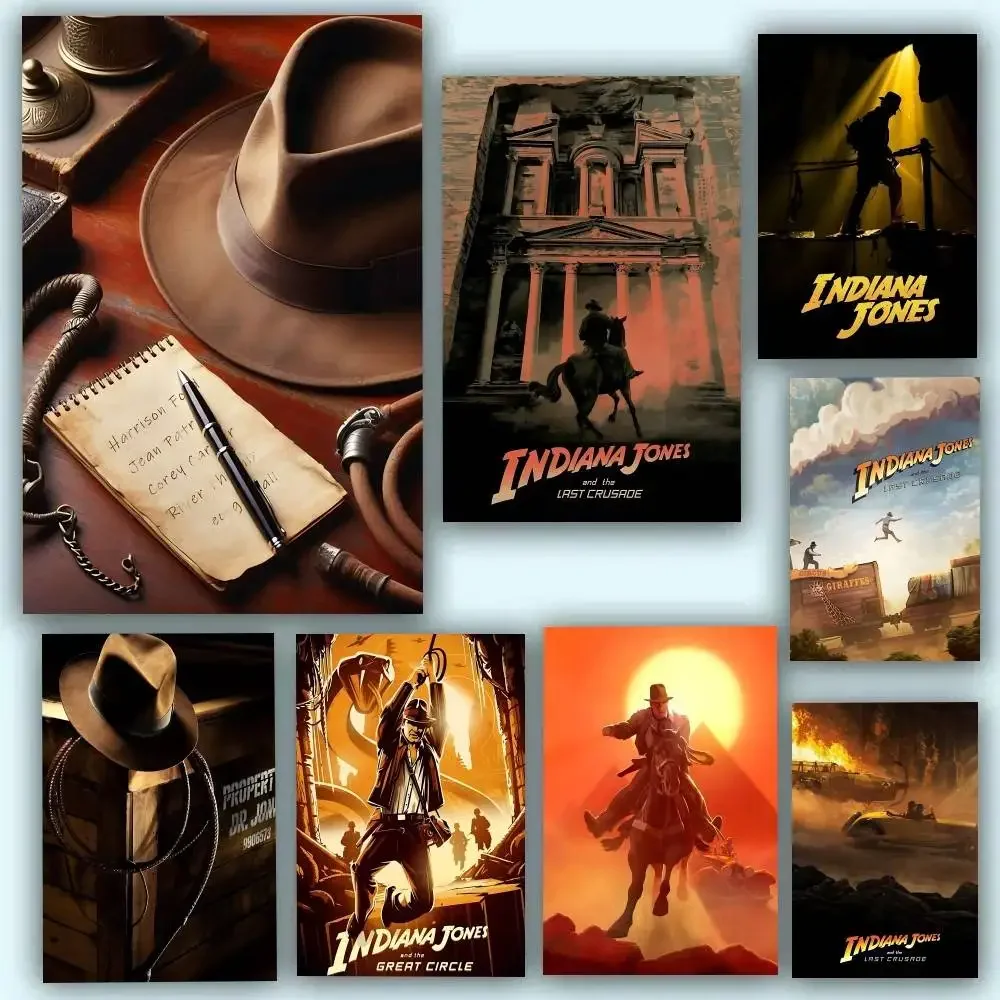 Classic Retro Movie Indiana Jones Posters Self Adhesive Waterproof Ideal For Living Room Bedroom Bar Decoration