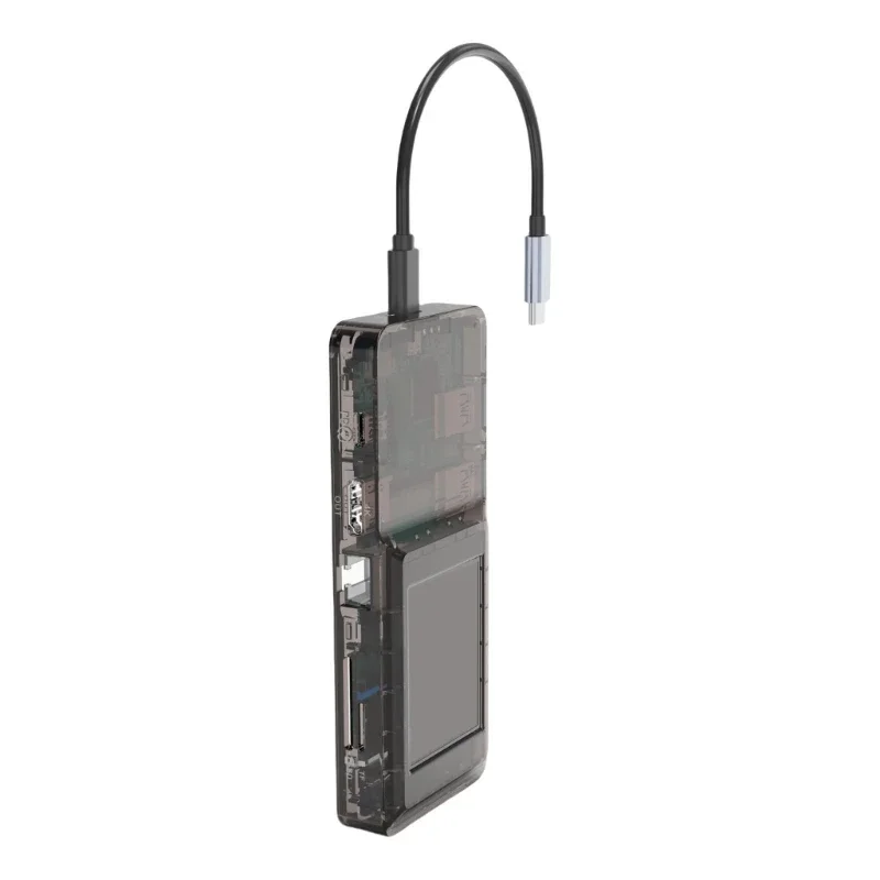 

Smartests USB C Dock Featuring LCD Screen Customization 4K HDTV Port 100WPD Charging Gigabit Ethernet USB3.0 Data