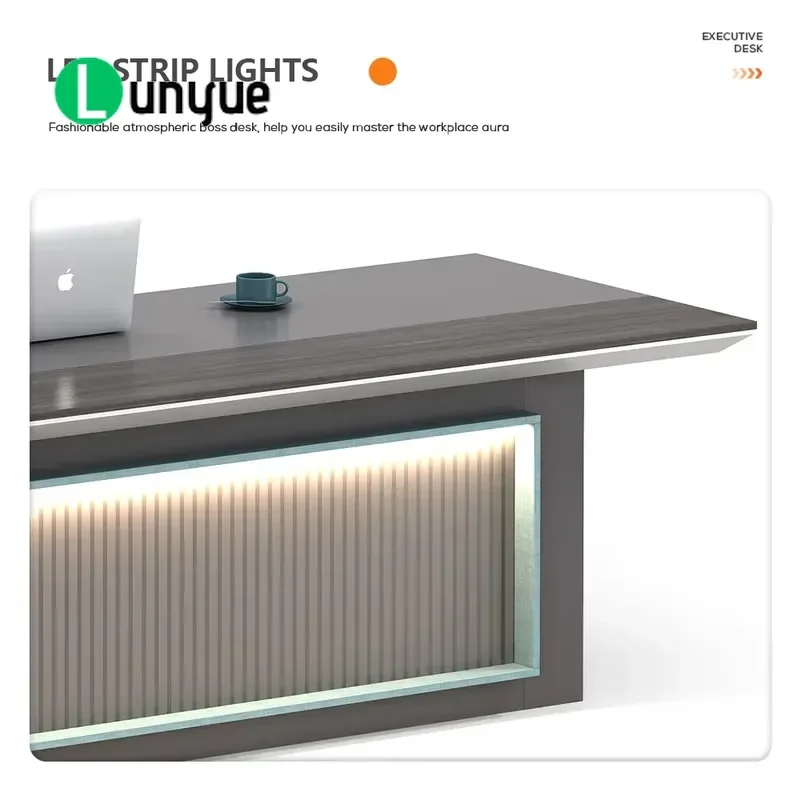 L Shaped Executive Desk Modern Luxury Modular Office Furniture with Drawer High End Computer Workstation for Home Business