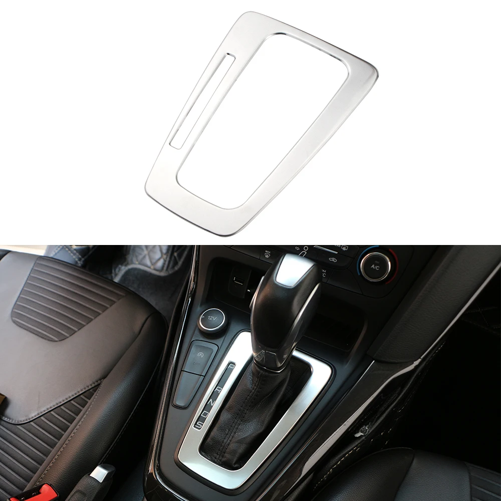 Auto Car Stainless Steel Accessories for Ford Focus 3 MK3 2015 - 2018 LHD AT Inner Car Gear Shift Panel Cover Trim Sticker