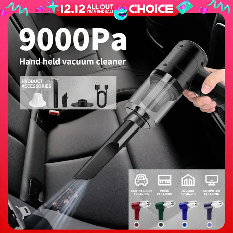 Handheld Car Vacuum Cleaner, 15000Pa Portable Cordless, Dual Use of Blowing and Suction Multi-Nozzles, for Car, Home, Pet, Offic
