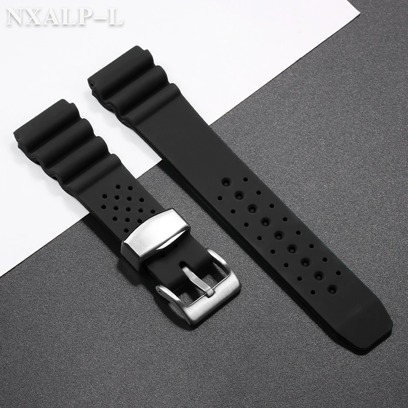 20mm 22mm Silicone Watch Band for Seiko SKX007 SKX009 Diving 007 Abalone Canned Watchband Men\'s Sports Strap Universal Bracelet