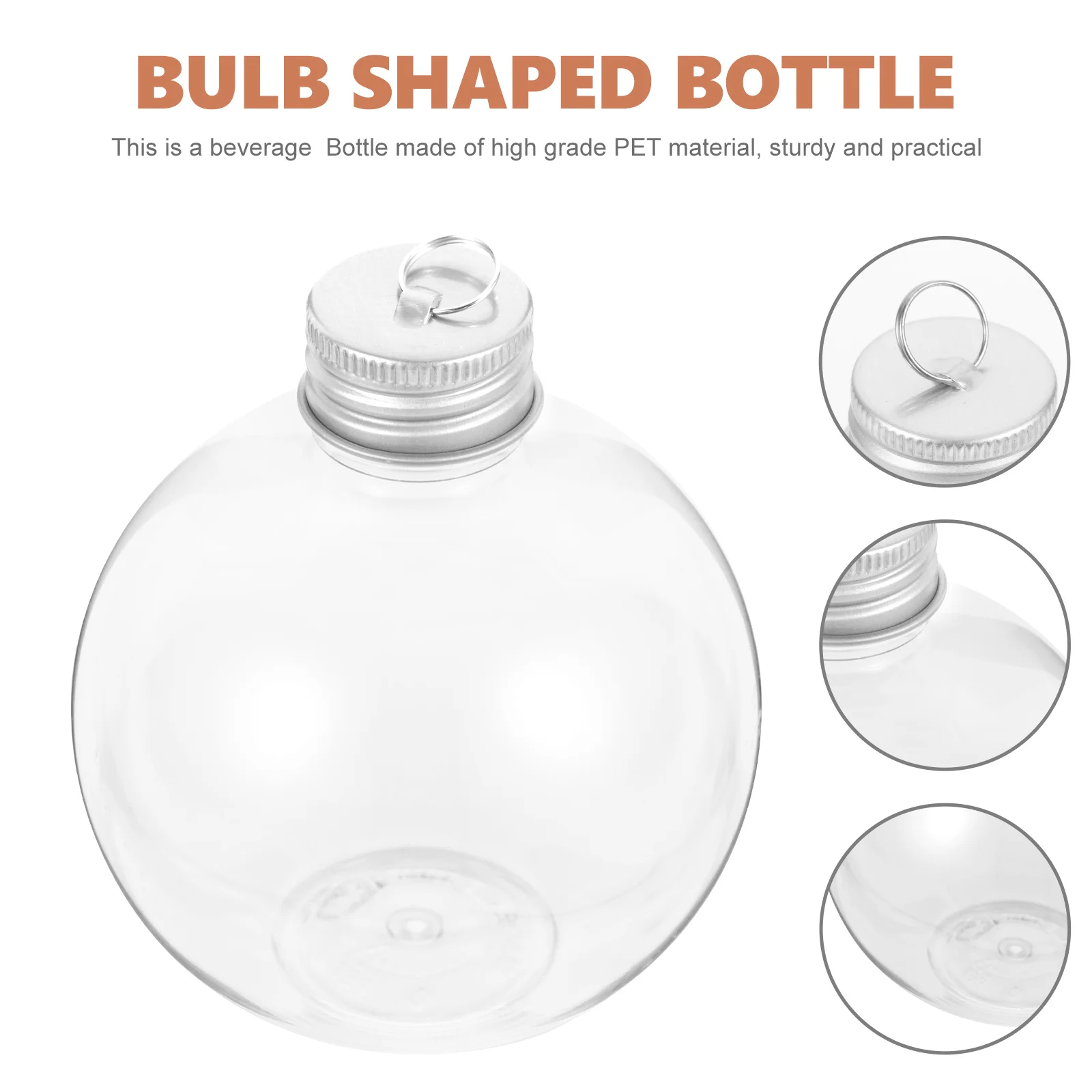 

10 Pcs Christmas Spherical Bottle Pressed Juice Bottles Daily Milk Travel Empty Drinks Clear The Pet Airtight Transparent