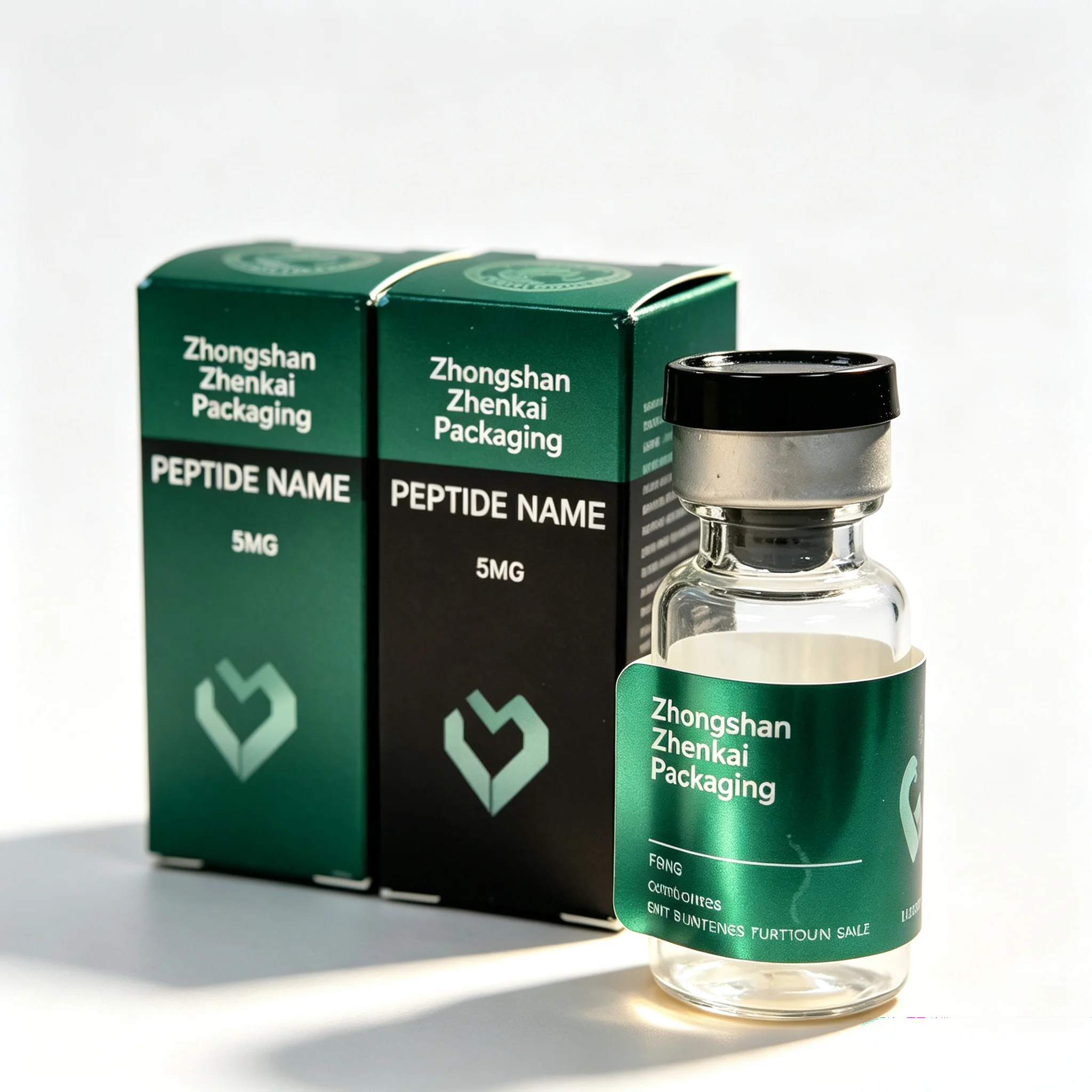 Custom Waterproof Printed Sticker Labels Matched Silver Hot‑Stamping Peptide Vial Boxes Suitable for 3ml 10ml Body Fitness Agent - view 5