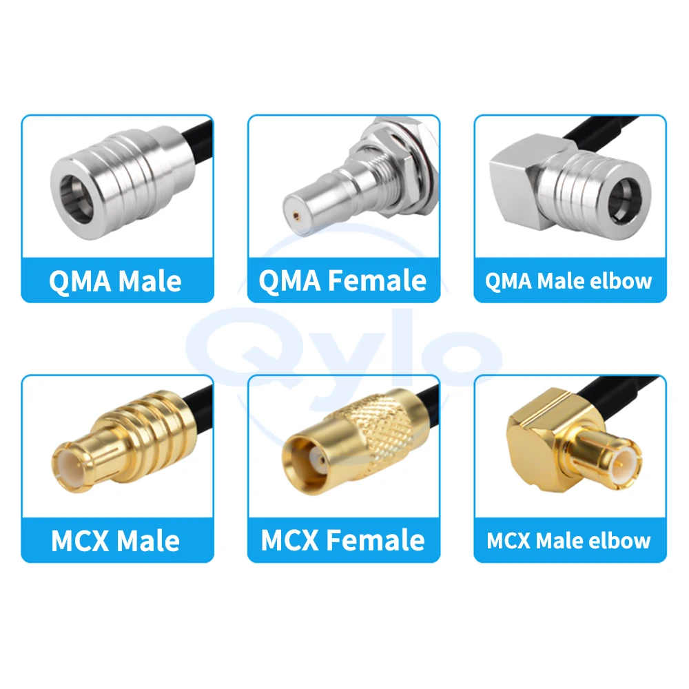 QMA to MCX RF Adapter Cable Connection Cable / Extension Cable Male/Female Connectors RG174 Coaxial Cable 0-6GHz (1 pcs)