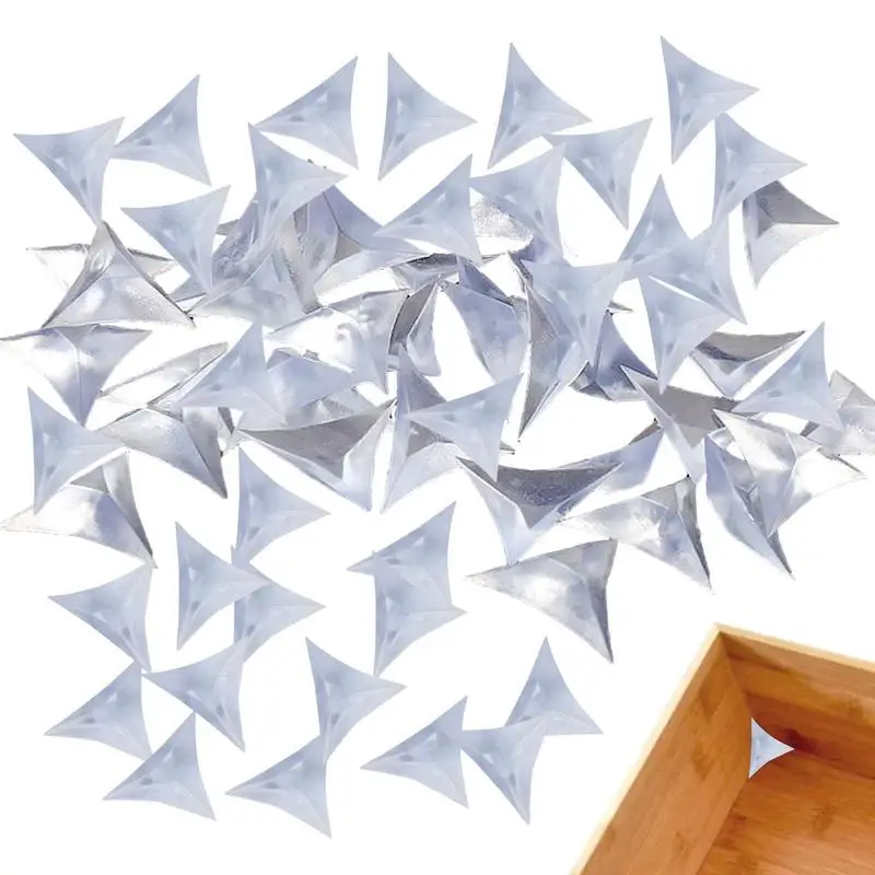 

100pcs Clear Dustproof Corner Protector Protective Edge Triangles Soft Stair Inside Corner Dust Guard Tools for Cabinets Drawers