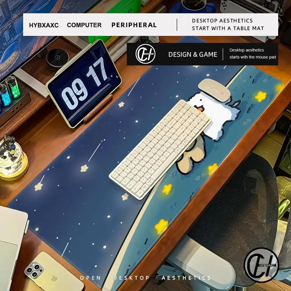 Cartoon Line Dog Maltese Puppy Dog teclado mousepad Large Gaming mouse pad LockEdge Thickened Computer Keyboard Table Desk Mat