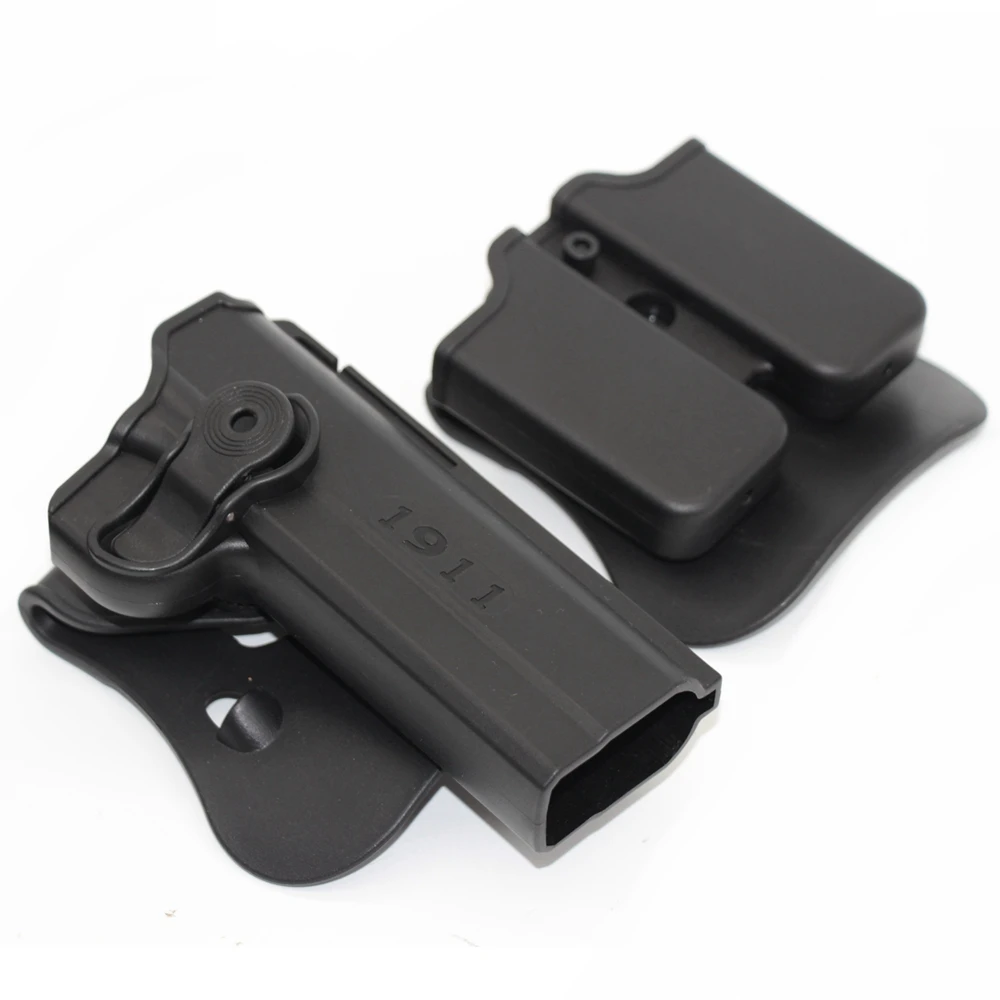 Tactical Pistol Holster Mag Pouch for Colt 1911 Adjustable Paddle Belt Gun Holster Magazine Holder Hunting Accessories