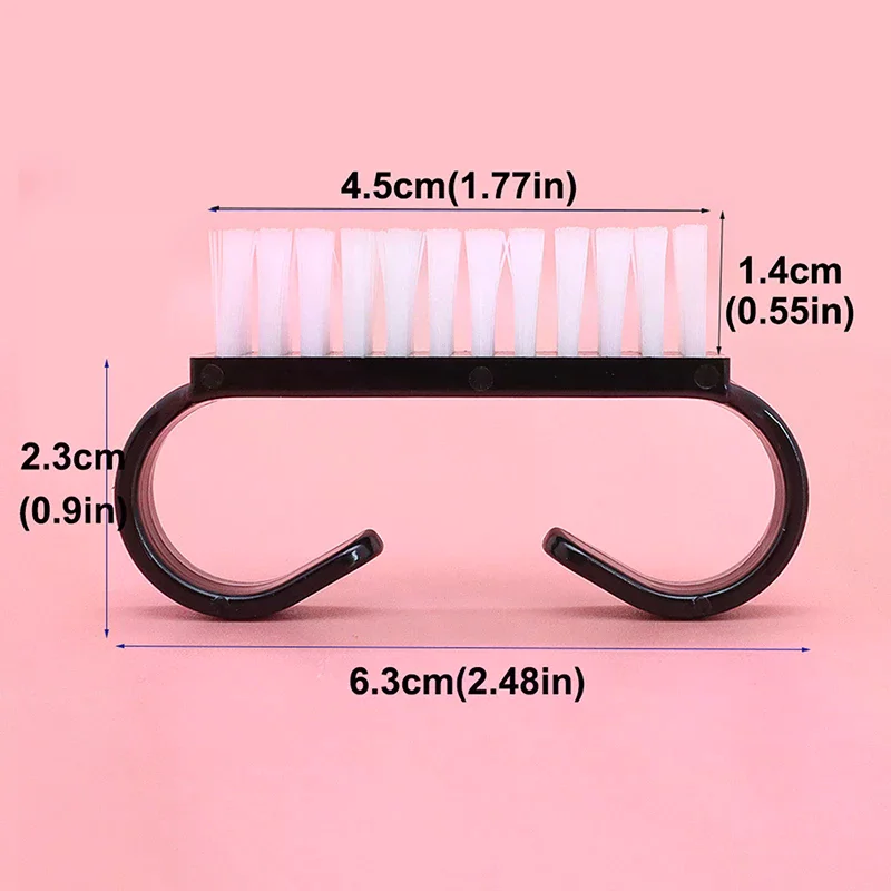 Spazzola per unghie per pulizia superiore Nail Art Plastica morbida Rimuovi polvere Cura delle dita Gel UV Manicure Strumento per pedicure Pennelli per trucco Scrubbing