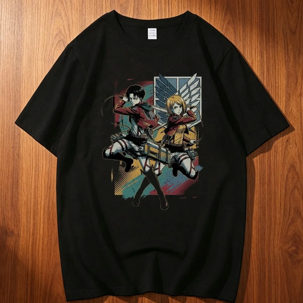 Attack on Titan cotton men Comfortable Pop Culture Psychedelic hip hop Retro tshirt streetwear 80s kawaii Classic graphic
