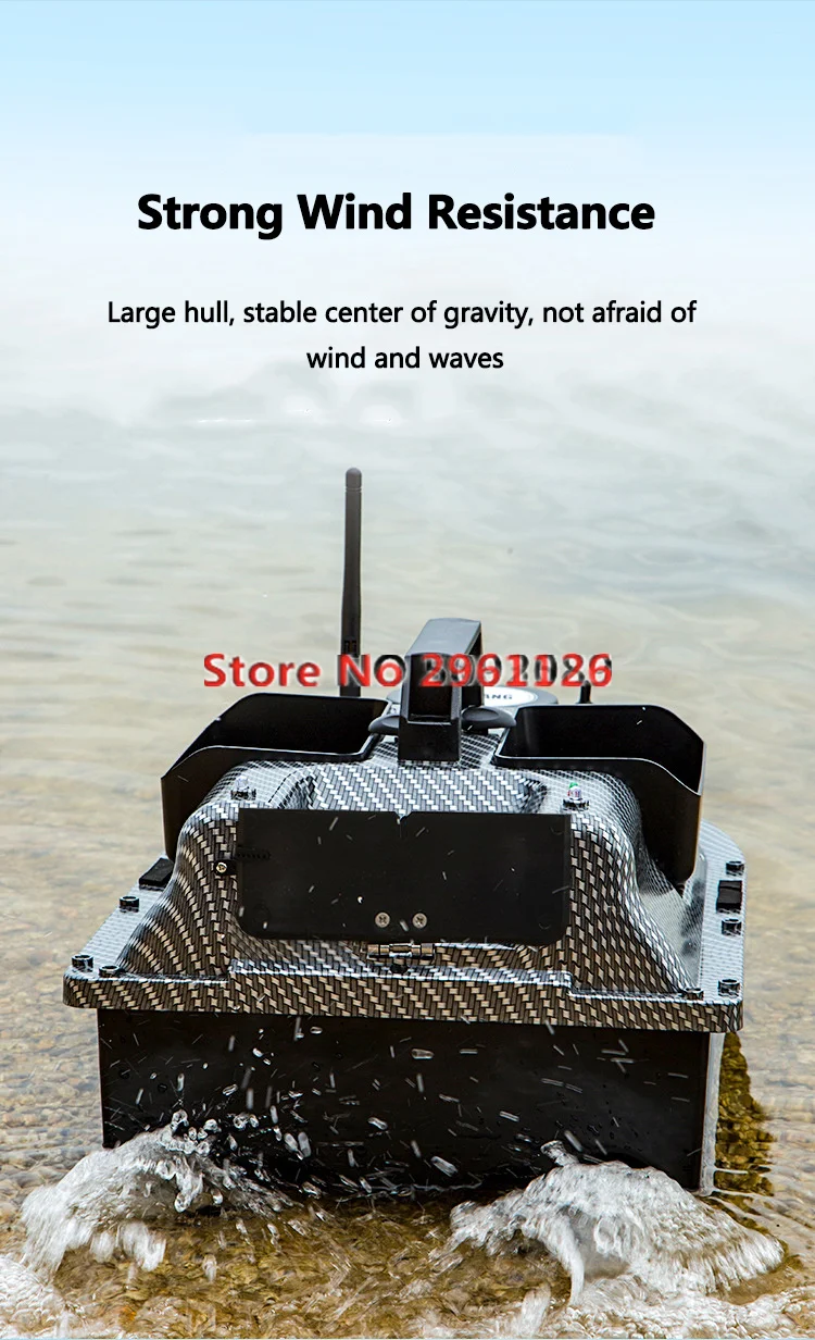 GPS Return Cruise RC Fishing Bait Boat 3Hopper Fixed Point Nesting 16 Point Locate Dual Position 3 Hopper Sonar Fish Boat VS V18