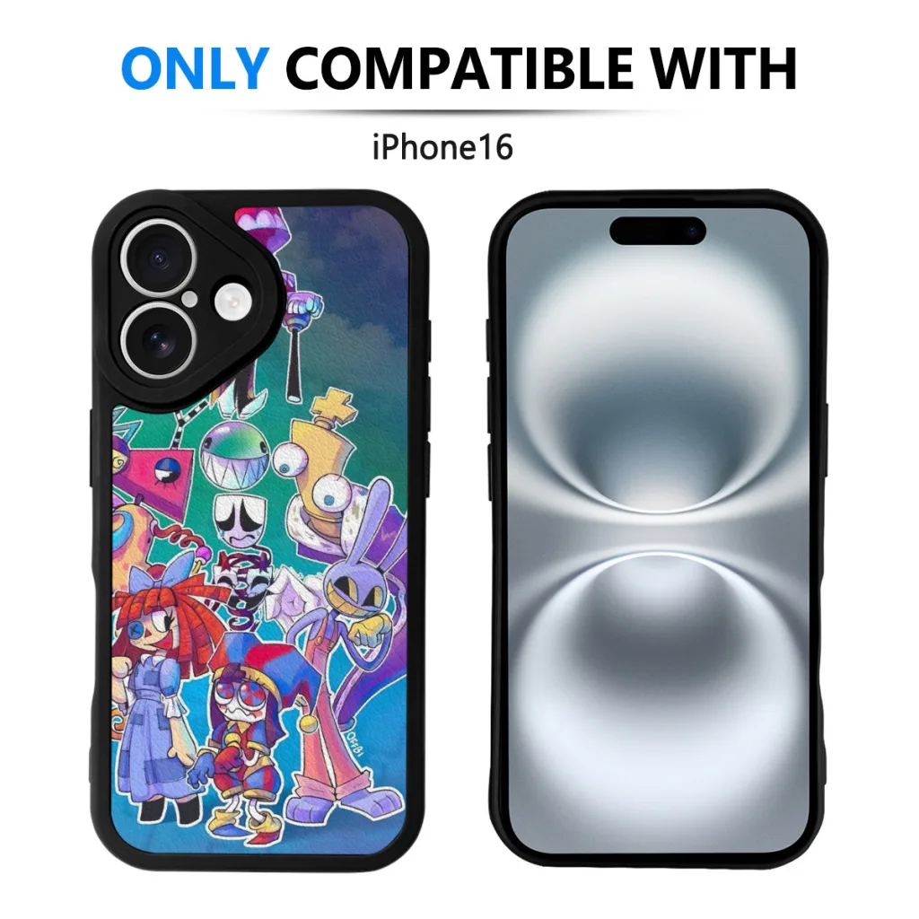 Custodia per telefono per iPhone 16 Pro Max Custodia in silicone Cartoon The Amazing Digital C-Circus Vintage