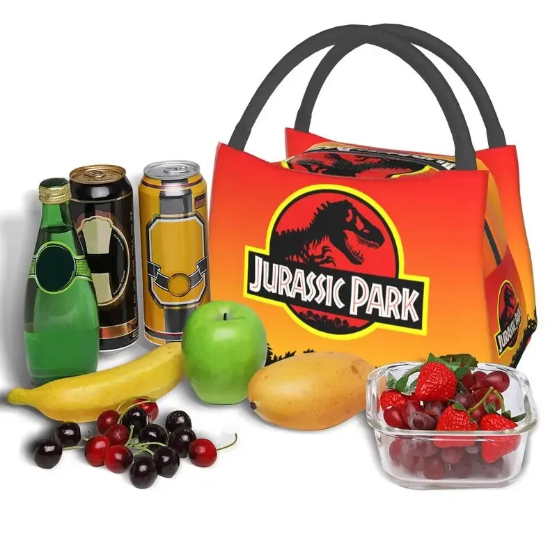 Jurassic Park Dinosaur Print Resuable Lunch Box Women Leakproof Cooler Thermal Food Insulated Lunch Bag Travel Pinic Container