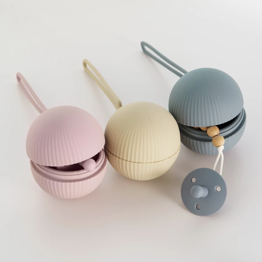 1PCS Ball Baby Silicone Nipple Holder Container Box Keep Pacifier Case Pacifiers And Accessories Storage Box Teat Attachment