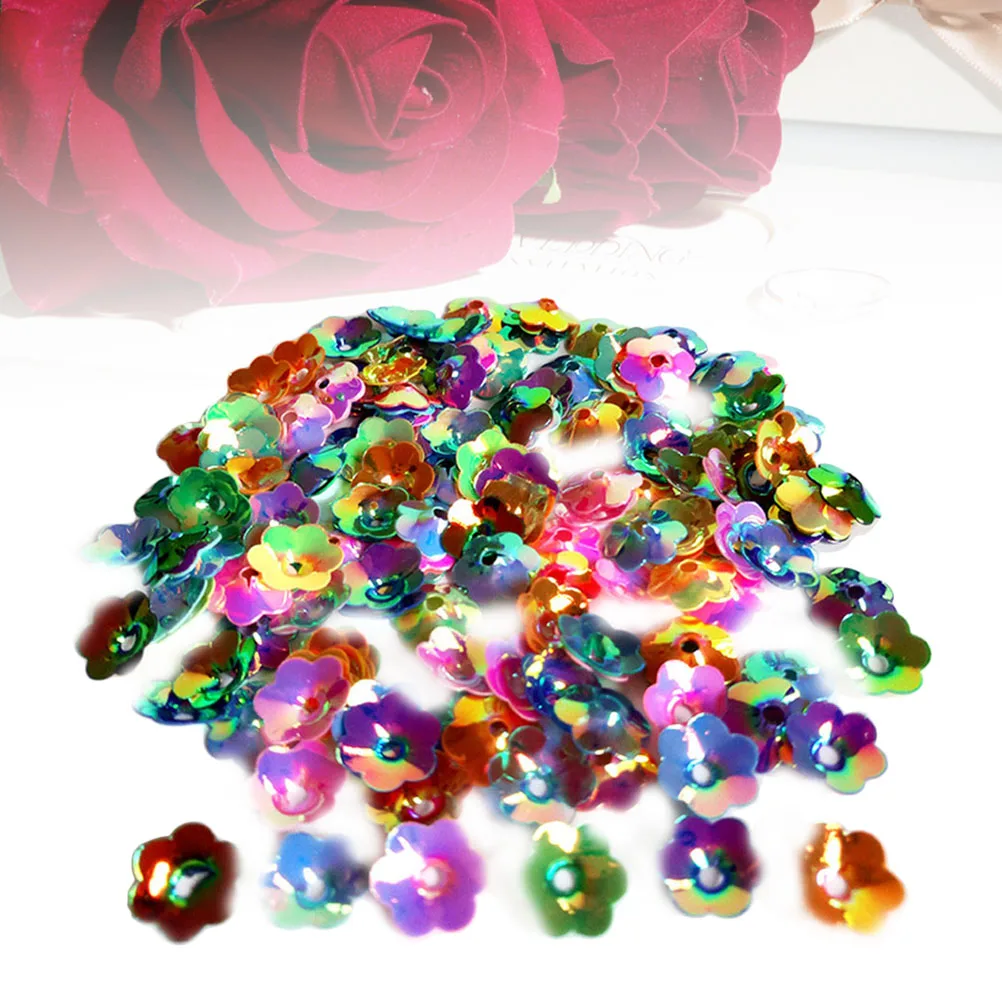 

100g 6mm Plum Flower Loose Sequin Assorted Colors for Craft Sewing Wedding DIY Projects Durable Beautiful