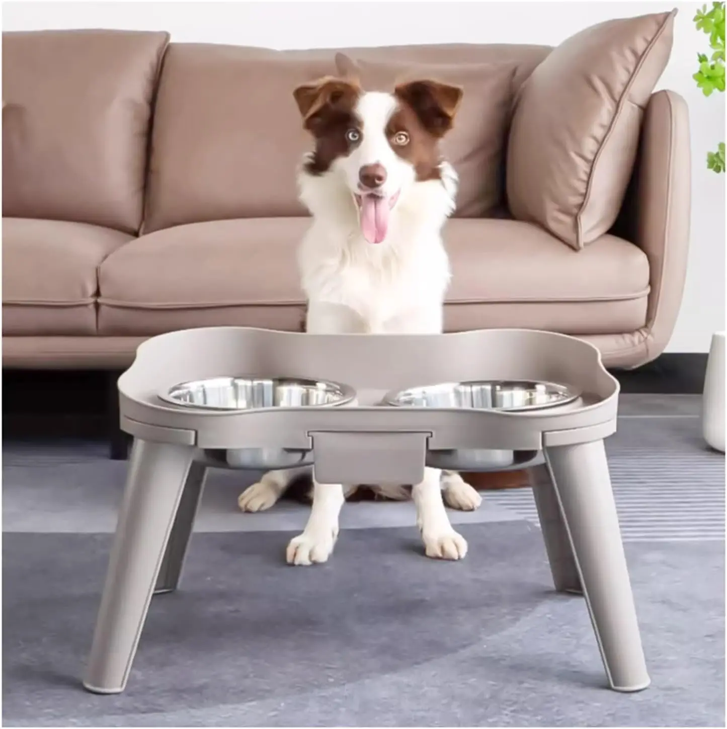 

Pet food bowl with stand raised feeder dog bowl spill proof dog water bowl suitable for small, medium and large dogs and pets