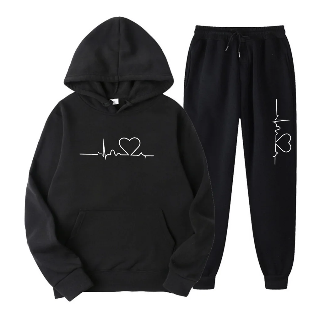 

Autumn and winter new sportswear suit men's hoodie leisure warm brand pullover+jogging pants 2-piece suit for men and women