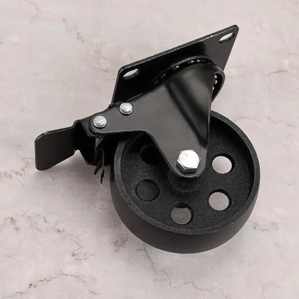 Rodízios de placa giratória estilo vintage de 4 polegadas, rodas de ferro fundido resistentes, mesa de centro, suporte de tv, carrinho de soldagem, capacidade de carga de 2000lbs