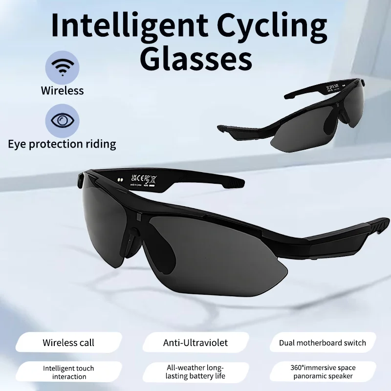 

LIGE Smart Bluetooth 5,4 очки для прослушивания музыки телефонные звонки велосипедные спортивные наушники солнцезащитные очки с УФ-защитой для мужчин и женщин