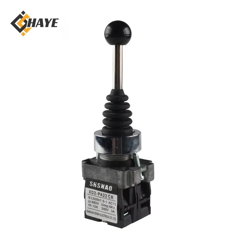 

XD2PA22 Joystick Switch 22mm 2Way Spring Return Wobble Momentary Latching Cross Rocker Controller Switch for Boat