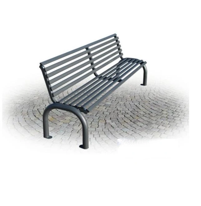 Hgh quality outdoor metal bench with backrest made in Italy for urban furniture