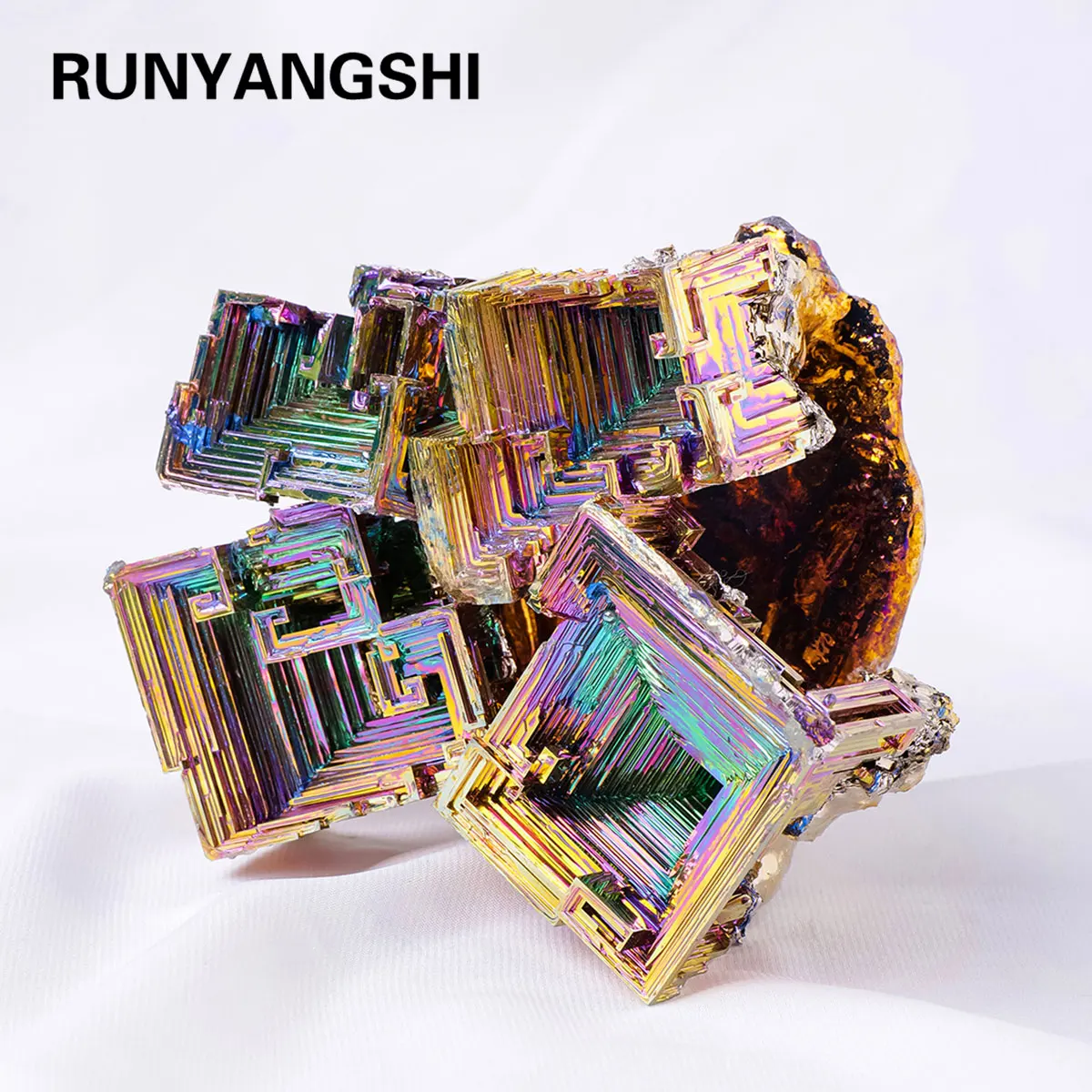 1pc Natural Quartz Mineral Specimen Crystal Stone Rainbow Metallic Reiki Bismuth ore Irregular Shaped Stones Wholesale