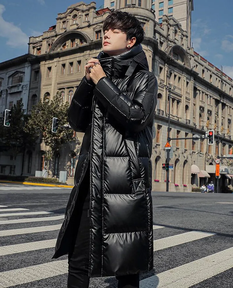 Men Winter Parka Coat Mid-length Clothes Hooded Duck Down Jacket