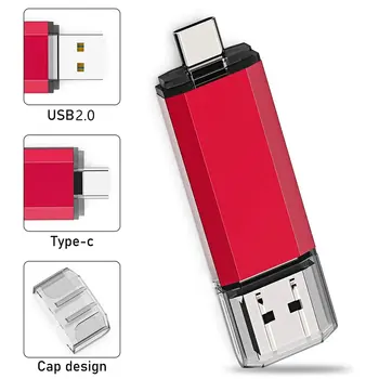 BINFUL 2NI1 TYPE-C USB 2.0 隨身碟 2TB 1TB 512GB 高速USB 附鑰匙圈 記憶棒 創意商務禮品 U d 6 最佳銷售 2TB USB - №2
