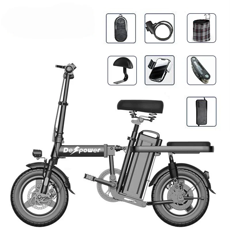 

SAT Mini vélo électrique pliable, batterie au lithium 48v, 30ah, moteur 400w, 14 pouces