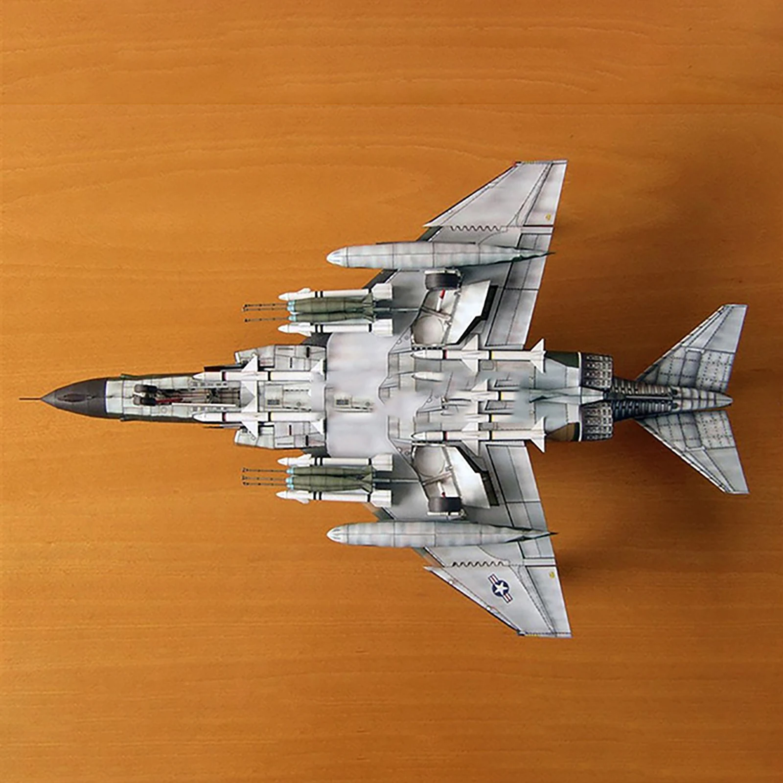 1/33 Scale US F-4B Fighter Paper Model Unassembled Set Military Aircraft Paper Puzzle Kit Unassembled Airplane Models Toys Gifts