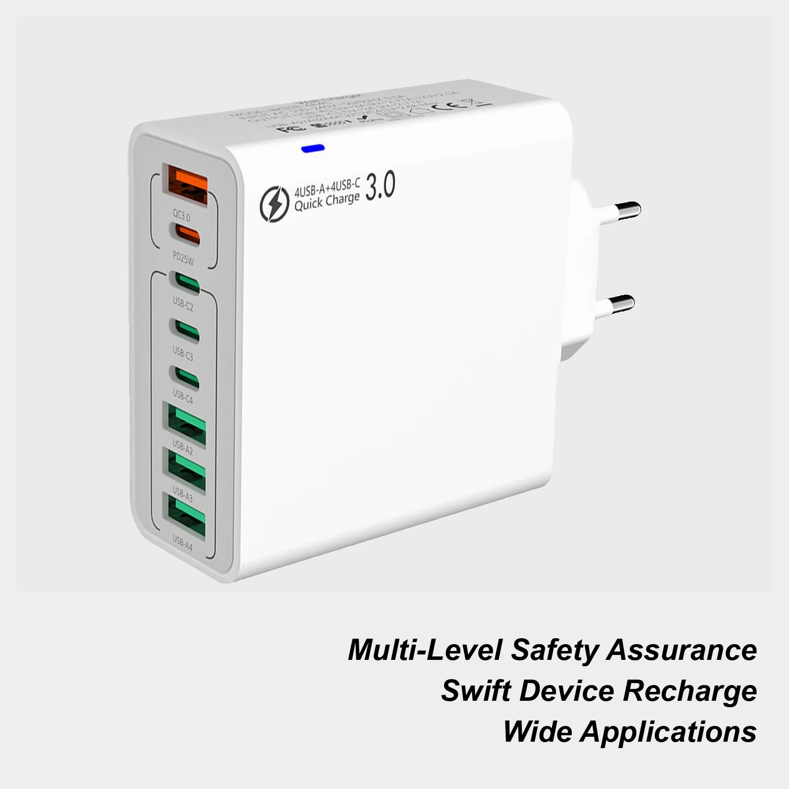 USB C Charger Block Cell Phone Charger 120W Multi-Port Fast Charging Device For Smartwatch Phone Computer Travel