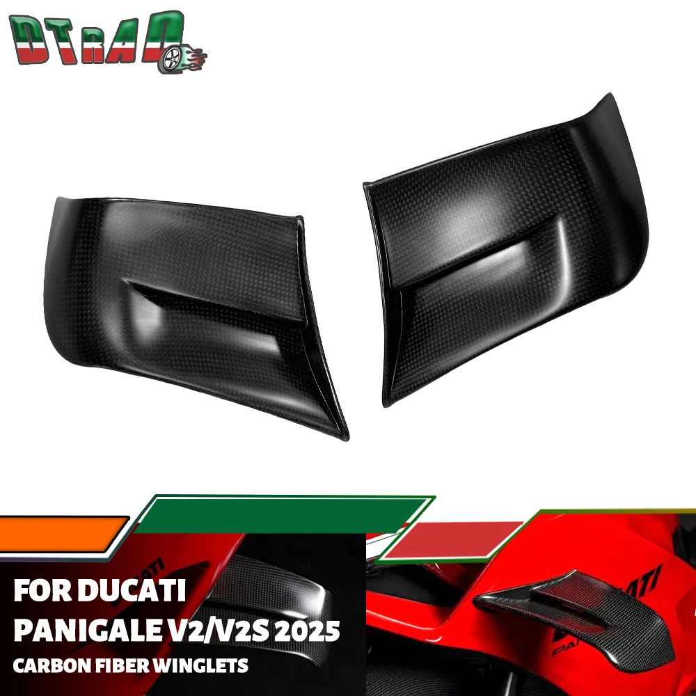 2020-2025 New For DUCATI Panigale V2 MY25 Carbon Fiber Upper Winglets Side Panels Fixed Wings Air Deflector Kits Modified Parts