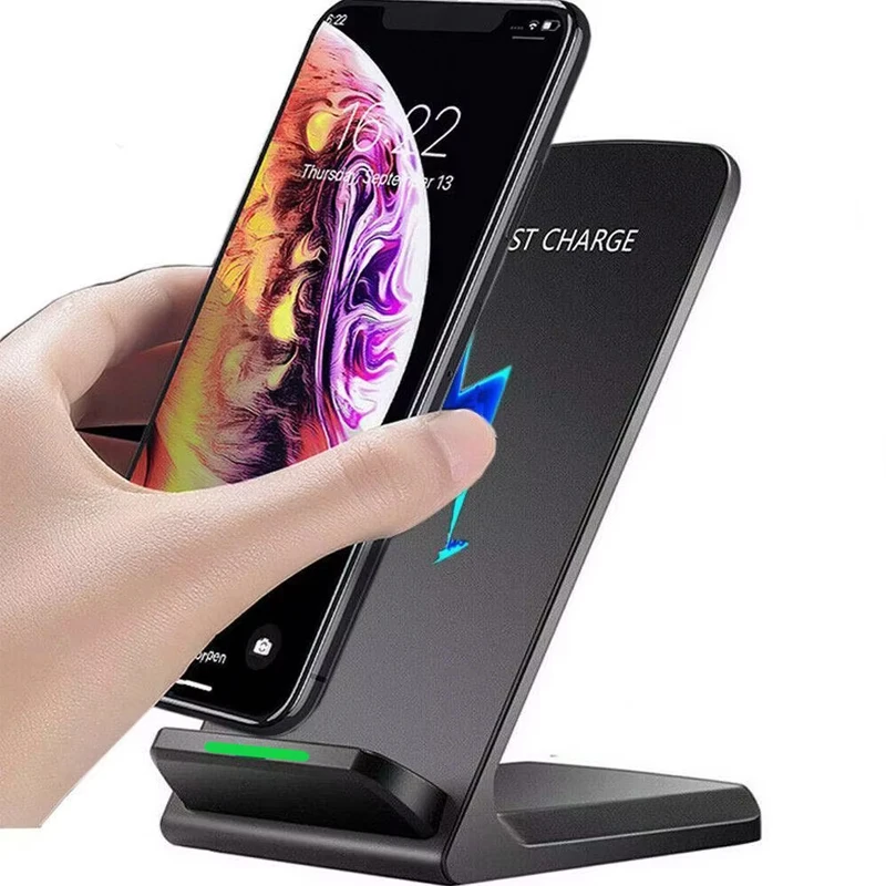 VIKEFON Kabellose Ladestation Kopfhörer-Handy-Schnellladegerät Halterung für iPhone 16-12 Pro Max Samsung S24 S23 Xiaomi