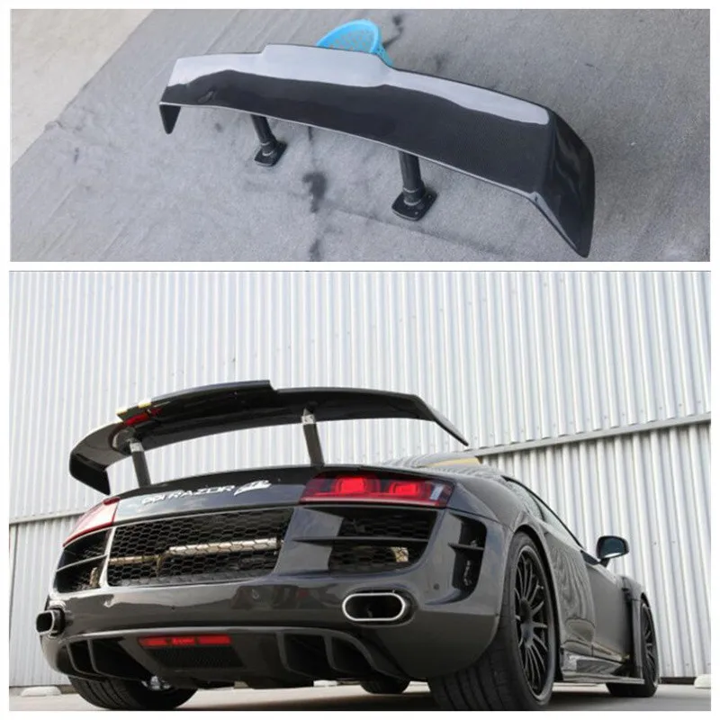 

Real Carbon Fiber Rear Trunk Lip Spoiler Splitters Wing Fits For Audi R8 GT style 2010-2015