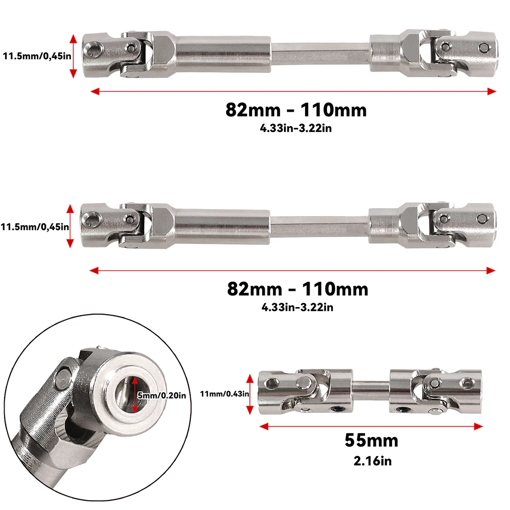 For MN128 MN86 MN86S MN86K MN86KS MN G500 Metal Steel Drive Shaft Driveshaft CVD 1/12 RC Crawler Car Upgrade Parts