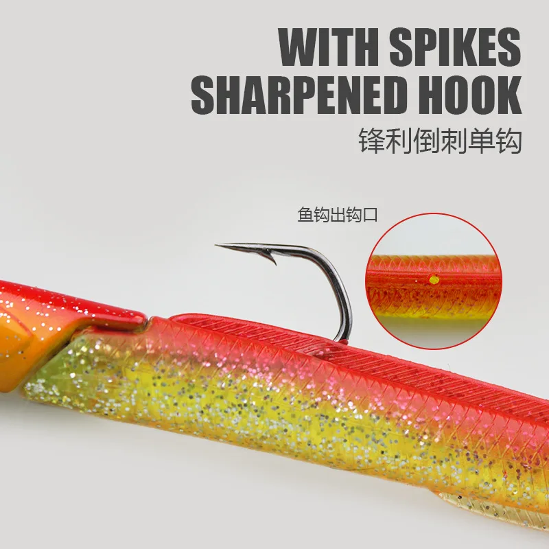 MUKUN Silicone Esca Morbida T Coda Anguilla Elettrica 12.5 centimetri 23g Pesca Swimbait Bass Luccio Trota Richiamo Artificiale Strumenti Wobbler Affrontare