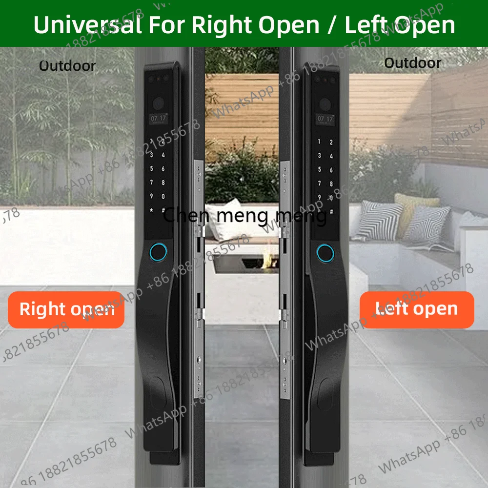 DQ10 Tuya WiFi Palm Vein Waterproof Smart Lock 3D Face Recognition Digital Fingerprint Lock With APP Video Call Unlock