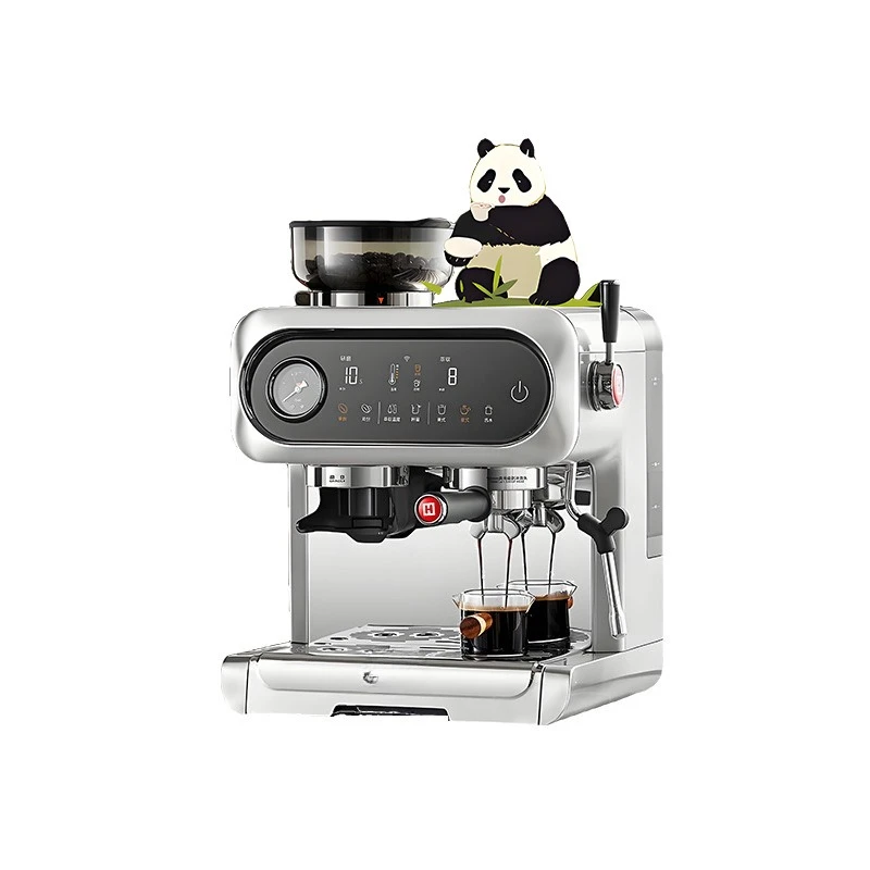 C5 coffee machine grinding machine semi-automatic hot and cold double extraction household milk foam bean grinder fog ash