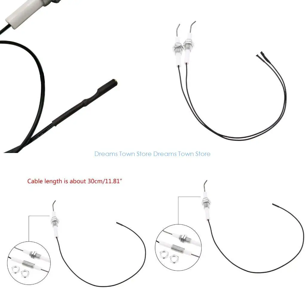 

HX6A Electrode Ignition Part Plug Ceramic Igniter with Wire 30cm 2.3mm Terminal