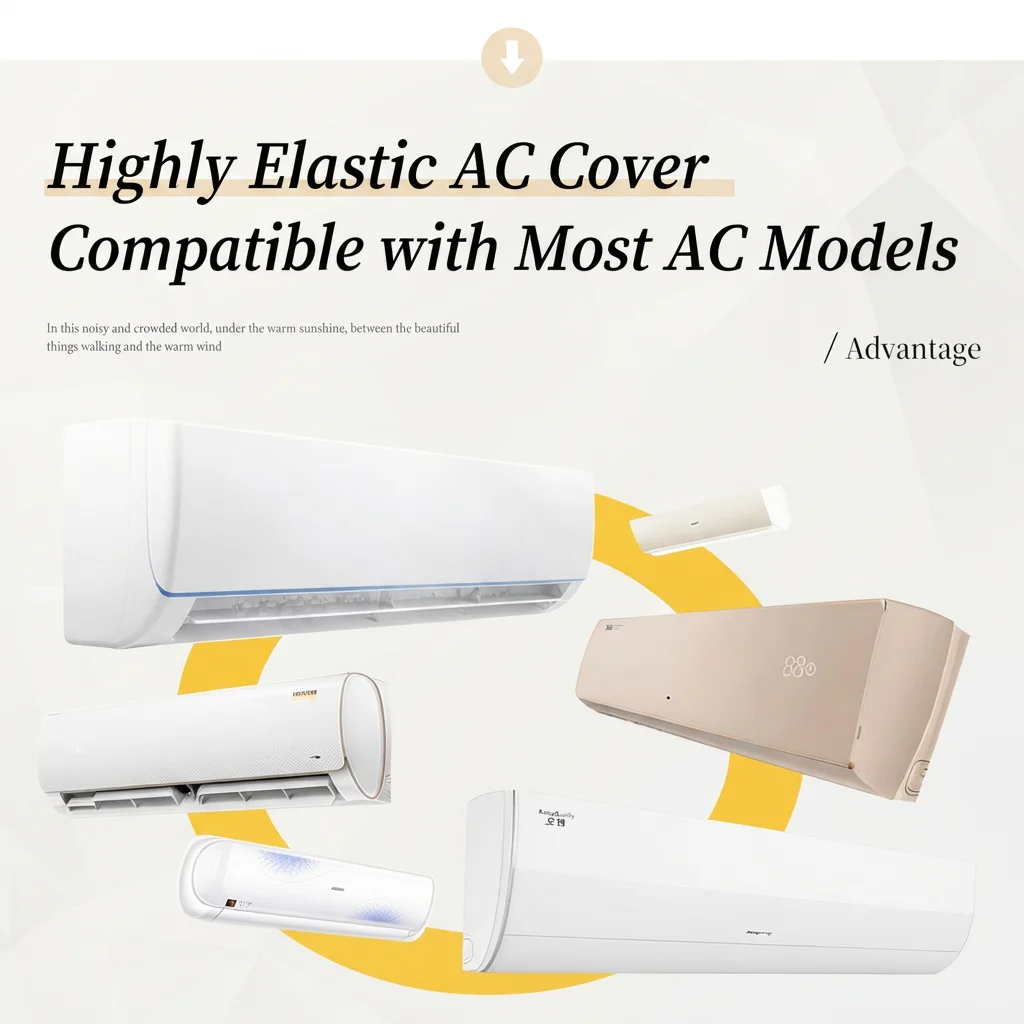 Air Conditioner Dust Cover for Wall-Mounted Protects Most Split-Type Units Protector Protective Easy Cleaning Cover Classic Dust