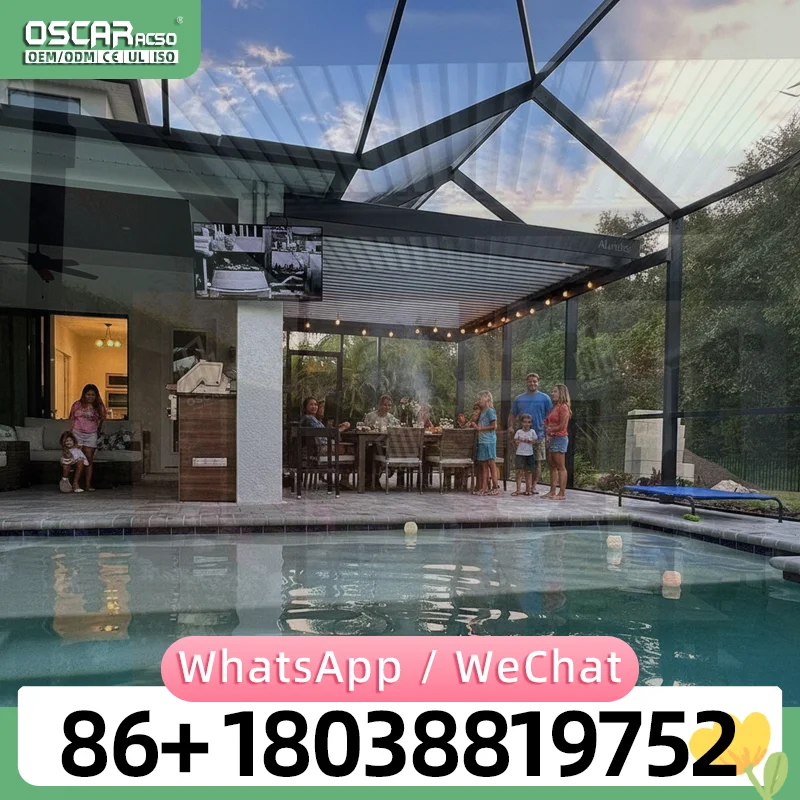 Bioclimatic Patio Pergola Three Operating Modes Customizable Louver Angles Modern Balcony for USA Outdoor Garden Terrace pergola