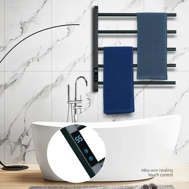 Electric Heated Towel Rack Wall Mounted 304 Stainless Steel Bathroom Warmer Dryer Rail Home Heating Accessory for Bath Room