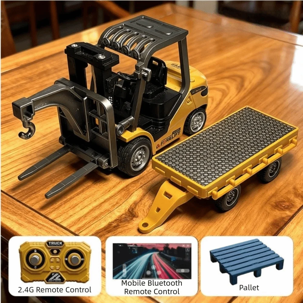 Remote Control Remote Control Forklift Alloy Material 1:64 Scale Dump Truck Sound Effects Full Proportion Mini Excavator