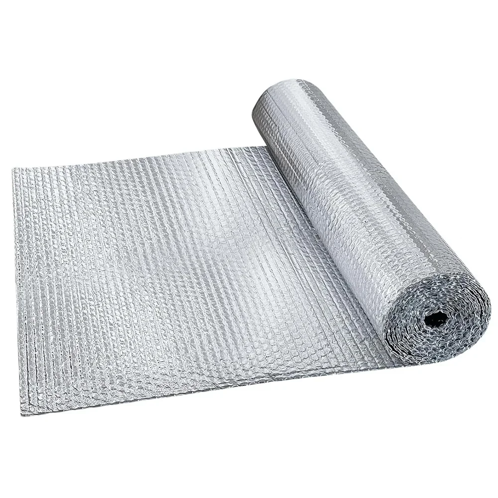 Heat reflective aluminum foil insulation film doublelayer for windows and garages size 3 by 0 6 meters 0 6 by 5 meters